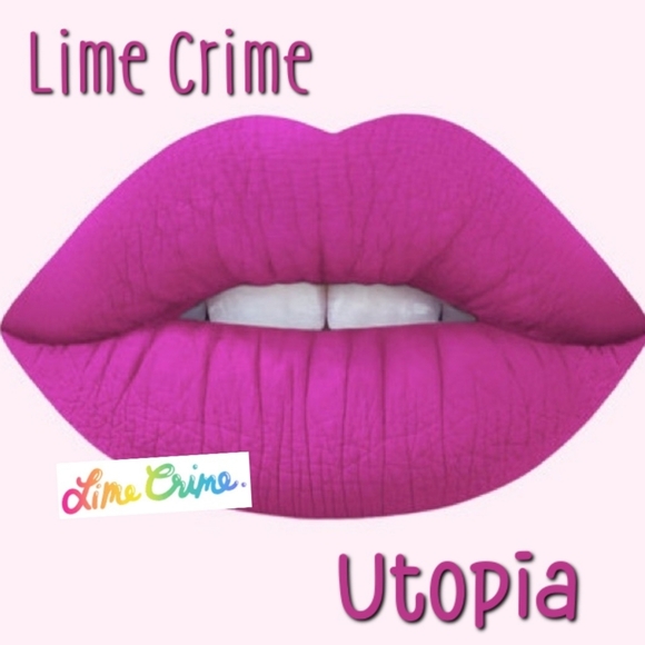 Lime Crime Other - Lime Crime Utopia Bold Fuchsia Matte Lipstick Velvetine Brand New, NO BOX